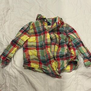 Ralph Lauren Red and Yellow Button Down Shirt